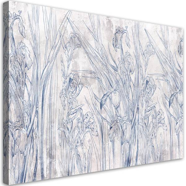 Wandbild umrisse von blumen 100 x 70 cm