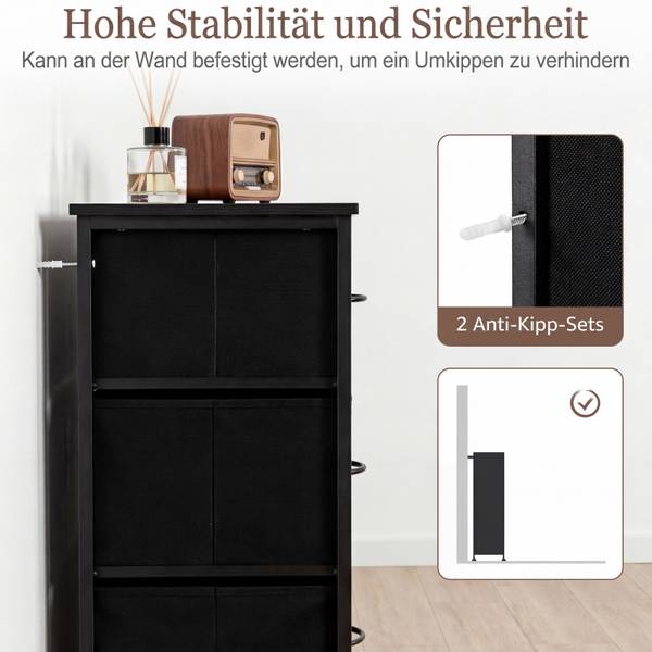 Kommode VL32518OR Braun - Metall - 30 x 82 x 100 cm