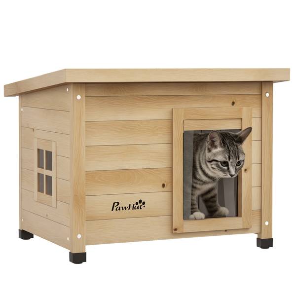 Katzenhaus 784V00YL Gelb - Massivholz - 57 x 43 x 45 cm
