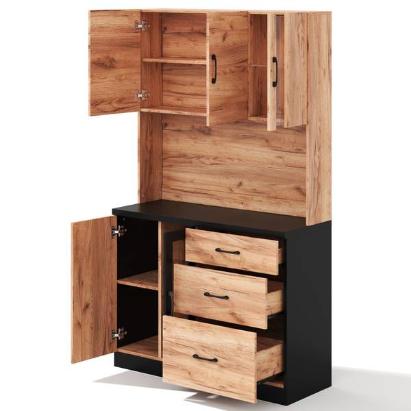 Buffetschrank GLOWNatur Ⅵ Braun - Holzwerkstoff - 105 x 180 x 40 cm