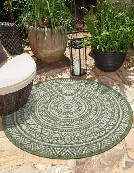 Outdoorteppich Mistra D Grün - 120 x 120 cm