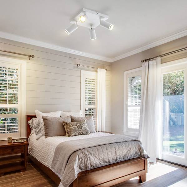 Spot plafond Adelebsen 4 ampoules Blanc - Métal - 25 x 17 x 25 cm