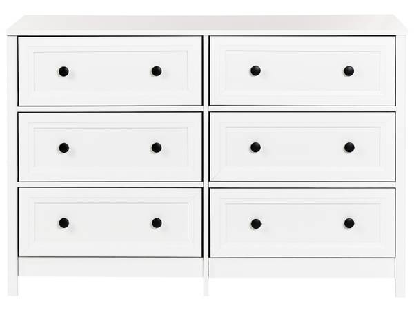 Commode HAZELVALE Noir - Blanc - Bambou - 120 x 80 x 45 cm