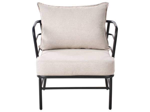 Sitzgruppe PONZONE 3-tlg Beige - Schwarz - Metall - 79 x 80 x 79 cm