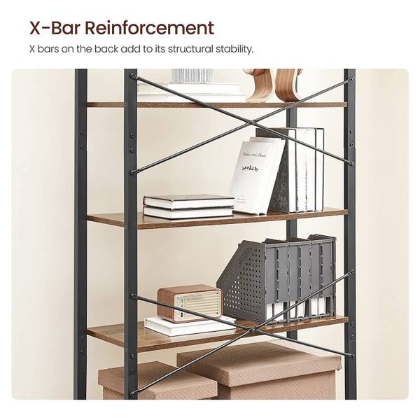 Bücherregal Standregal Bilāspur Braun - Holzwerkstoff - 30 x 186 x 80 cm
