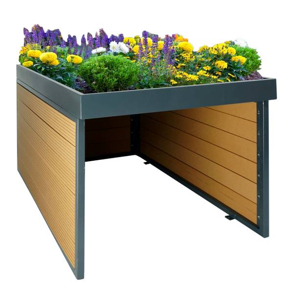 XL Mähroboter-Garage L45 Braun - Grau - Eisen - 70 x 47 x 94 cm