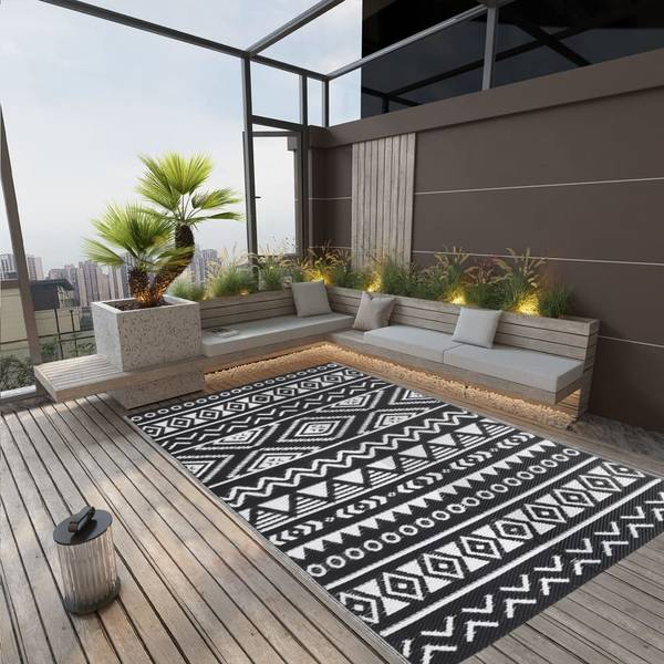 Outdoor-Teppich 3006547-16 Schwarz - Polypropylen - 290 x 1 x 190 cm