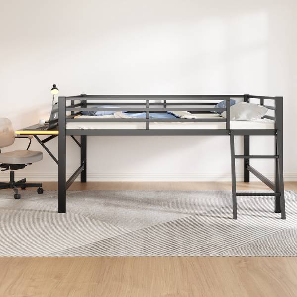 Hochbett Rita Schwarz - Metall - 145 x 102 x 245 cm