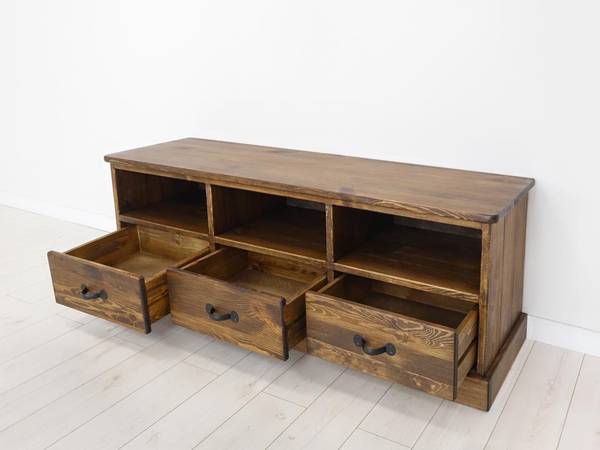 TV-schrank Rustyk 1 Braun - Kiefer - Stahl - 152 x 56 x 45 cm