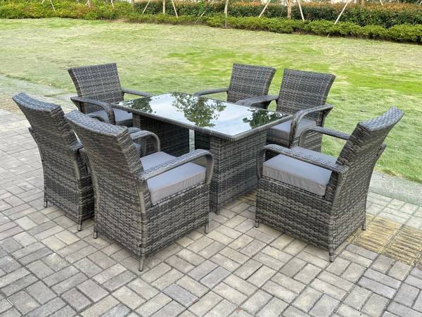 6-Sitzer Rattan Tisch Gartenmöbel Set kaufen