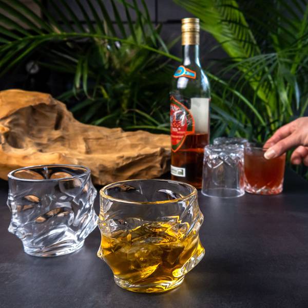 2x Whisky Glas Whiskey Kristallglas Glas - 19 x 19 x 32 cm