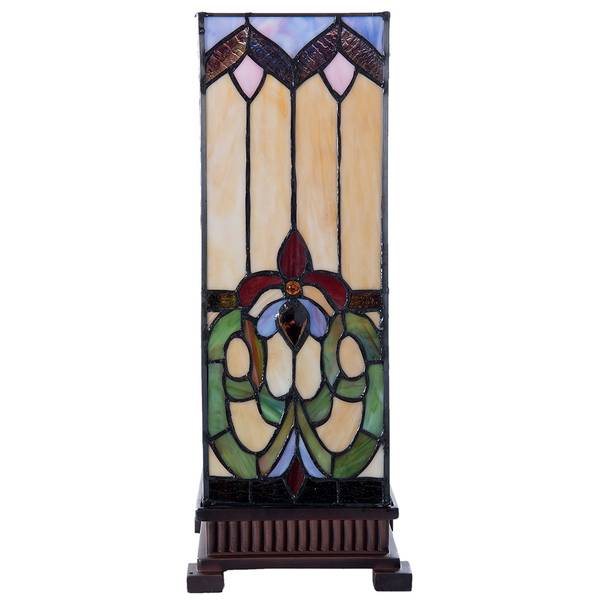 Tiffany Tischlampe Daniela Beige - Glas - 17 x 44 x 17 cm