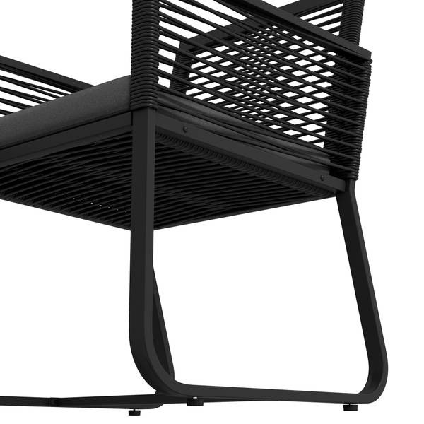 Rattan bistroset 863-140V00BK zwart - polyrotan - 53 x 77 x 57 cm