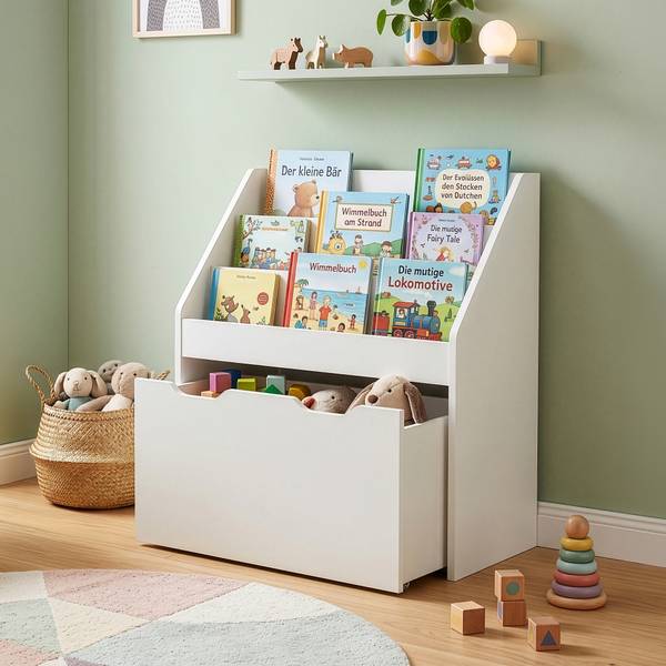 Bibliothèque pour enfant Sirlstalo Blanc - Bois manufacturé - 63 x 70 x 30 cm