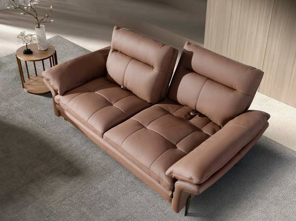 Canapé 6242 Marron - Tissé à plat - Cuir synthétique - Pin - Acier inoxydable 18/0 - 195 x 94 x 118 cm