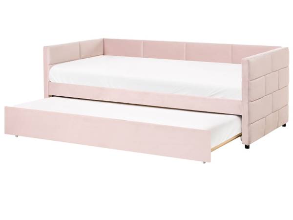 Einzelbett CHAVONNE Pink - Textil - 99 x 76 x 218 cm