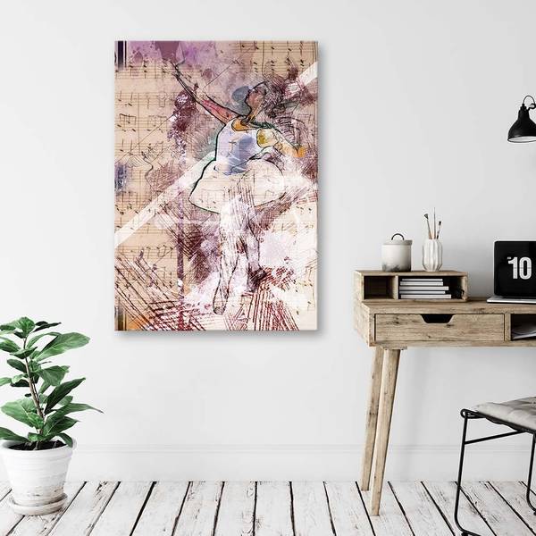 Tableau déco ballerine danse vintage 60 x 90 cm