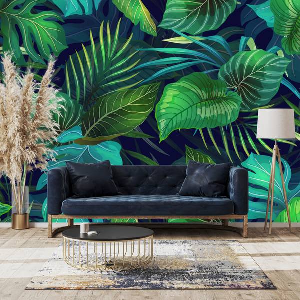 Fotobehang Tropische BLADEREN Natuur 3D 300 x 210 x 210 cm