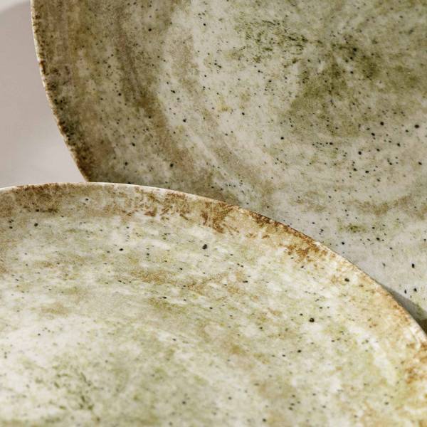 Set borden 6-delig Dessertbord ERATO beige - keramiek - 20 x 1 x 20 cm