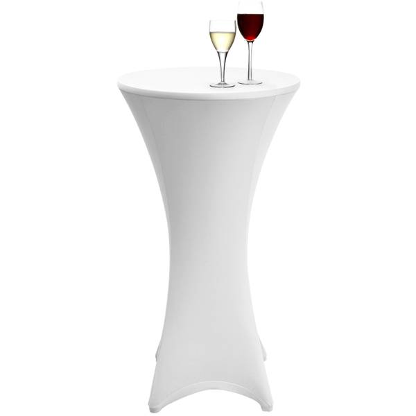 Stehtischhusse Stella Weiß - Spandex - 70 x 70 x 120 cm