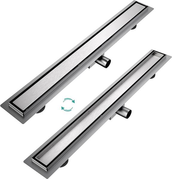 Duschrinne Bodenablauf FD280BN Silber - Metall - 110 x 7 x 80 cm