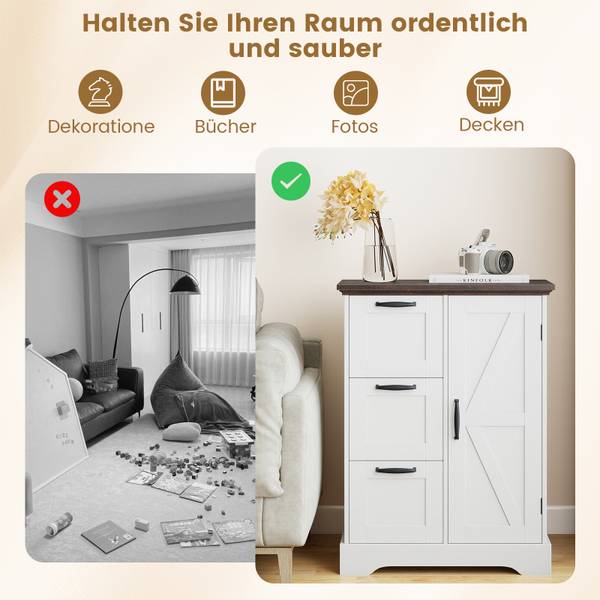 Küchenschrank JV12881WH Weiß - Holzwerkstoff - 60 x 80 x 30 cm