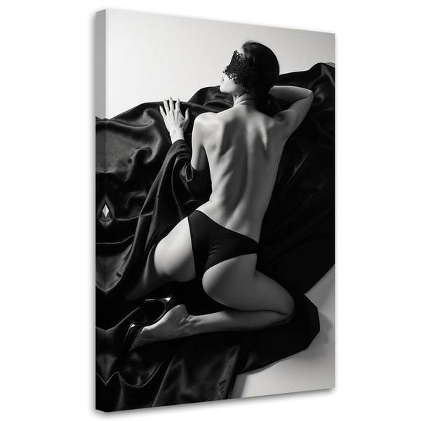 Wandbild Frauen Schwarz - Polyester - 60 x 90 x 3 cm