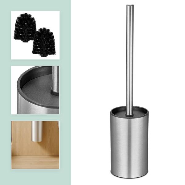 Brosse WC avec son support Noir - Argenté