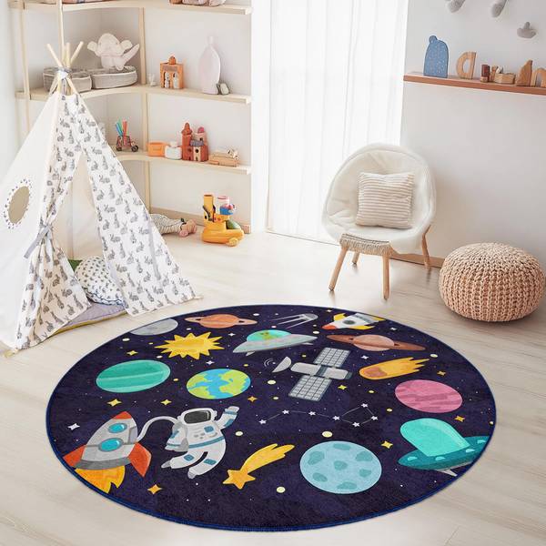 Kinderteppich Astronaut 450 1 120 x 120 cm