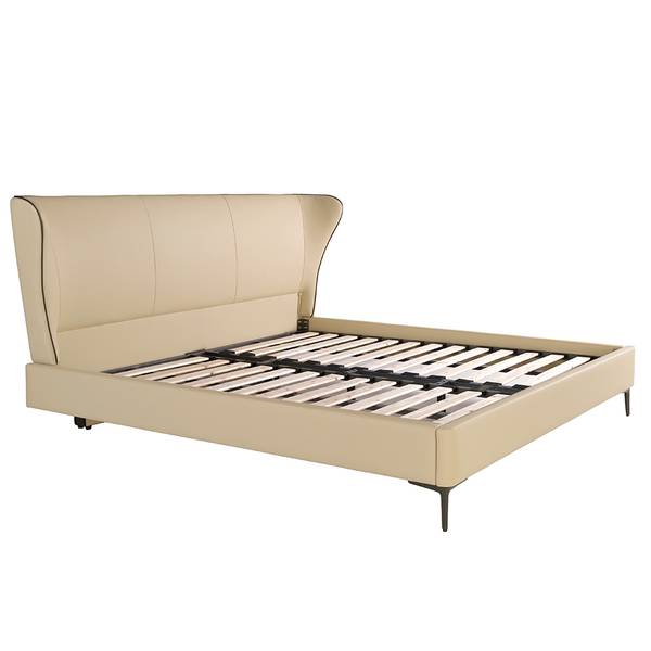 Bett 7175 Beige - Polyester - Kunstleder - Kunstharz - 220 x 110 x 217 cm