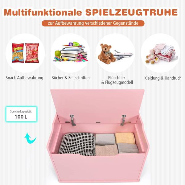 Speelgoeddoos FB32450 roze - plaatmateriaal op houtbasis - 39 x 52 x 74 cm
