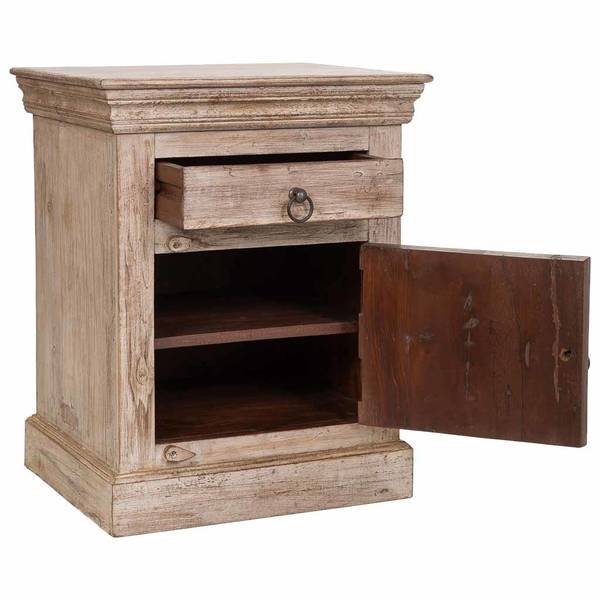 Beistelltisch 4523291904 Beige - Massivholz - 53 x 66 x 45 cm
