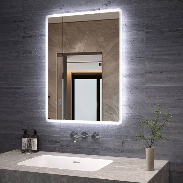 LED Badezimmerspiegel Touch/Wandschalter 80 x 60 cm