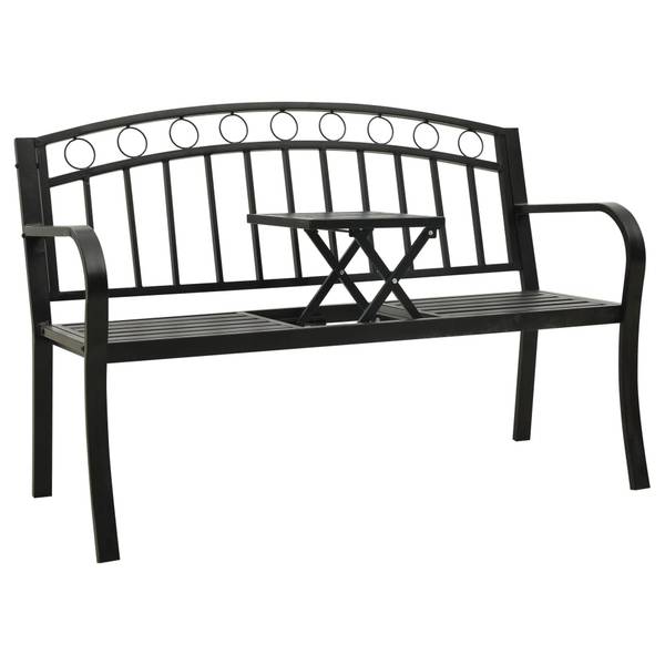 Gartenbank mit Tisch 319584 Schwarz