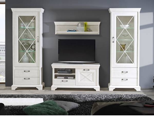 Vitrine Kasimir 5 mit LED Braun - Holzwerkstoff - 78 x 210 x 48 cm