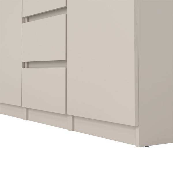 Sideboard Naia Braun - Holz teilmassiv - 121 x 91 x 50 cm