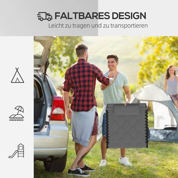 Sonnenliege 84G-268V00GY Grau - Webstoff - 188 x 36 x 65 cm