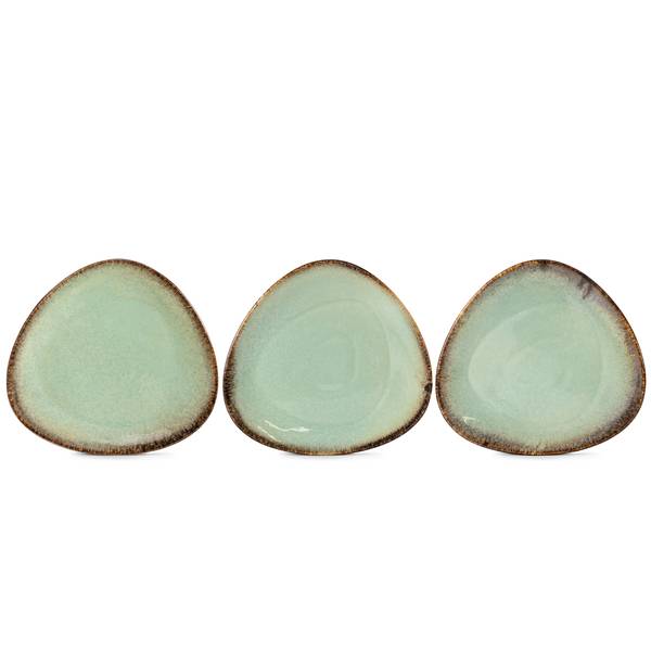 Ontbijtbordjes PRIMA 6-delig. groen - keramiek - 20 x 3 x 18 cm