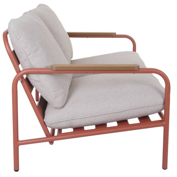 Tuinbank O11 rood - aluminium - 125 x 81 x 81 cm