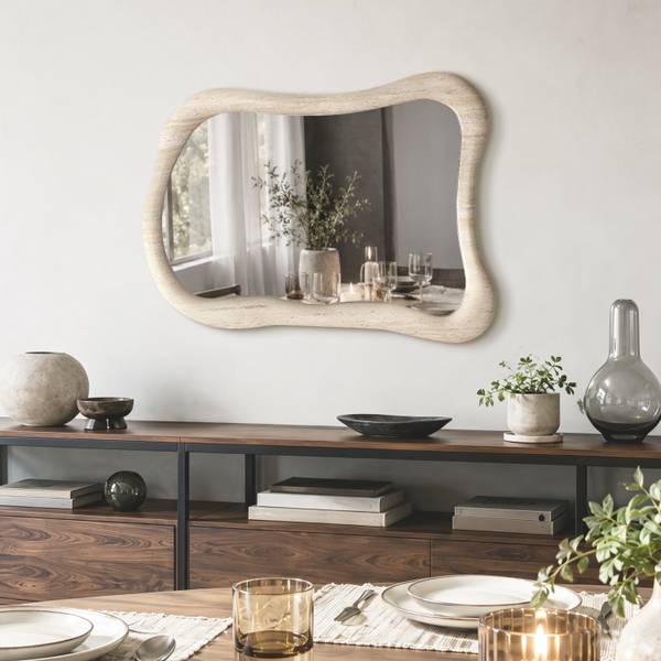 Wandspiegel HTA0399 Beige - Holzwerkstoff - Glas - 50 x 4 x 71 cm