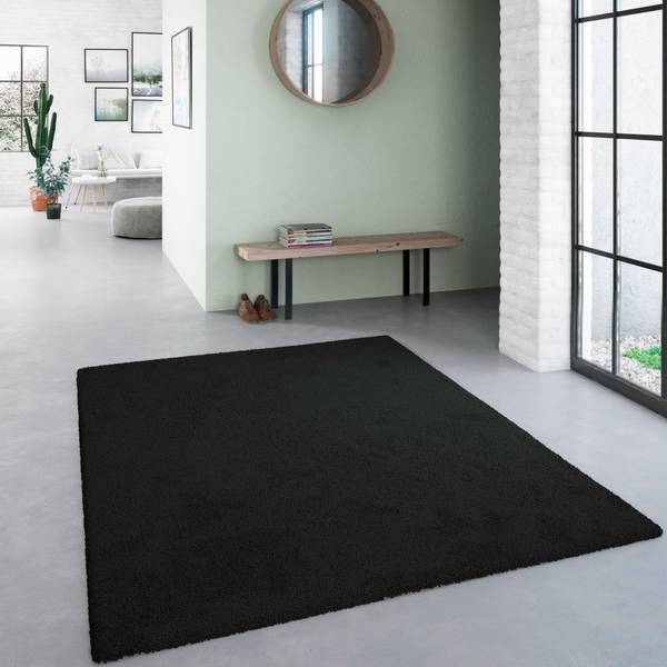 Hochflorteppich Sevilla Grau - Polypropylen - 80 x 150 cm