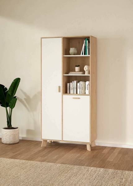 Vitrine Esme Braun - Holzwerkstoff - 89 x 188 x 40 cm