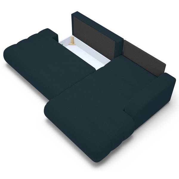 Ecksofa Arione Blau - Chenille - Polyamid - 283 x 74 x 176 cm