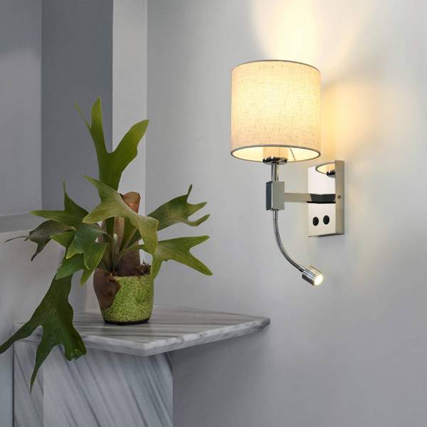 Wandlamp gves wit - ijzer - 20 x 20 x 41 cm