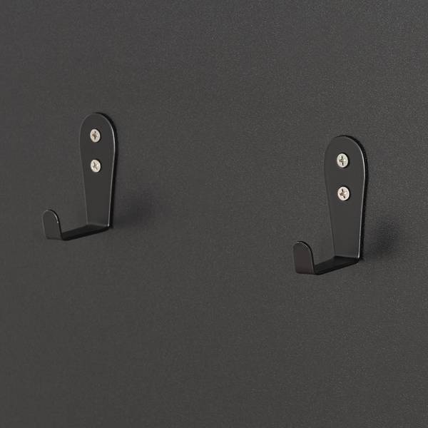 Flurgarderobe Helsinge Schwarz - Holzwerkstoff - Metall - 60 x 140 x 16 cm