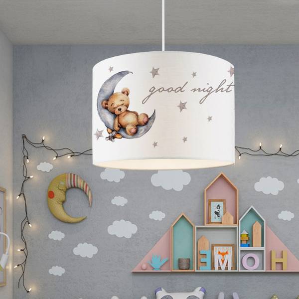 Hanglamp Rugby bruin - grijs - polyester - 28 x 70 x 28 cm