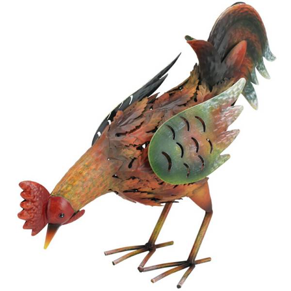 Gartenfigur Hahn Metall - 34 x 32 x 11 cm