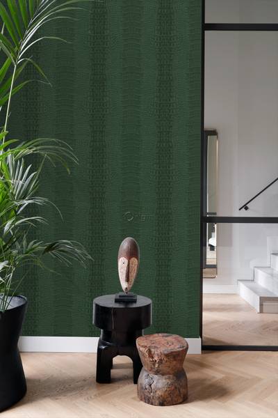 Tapete 347776 Grün - Fleece - 53 x 1005 x 53 cm
