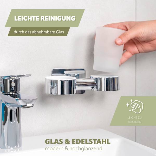 Doppelglasbecherhalter Lucente 94096 Silber - Metall - 19 x 11 x 10 cm