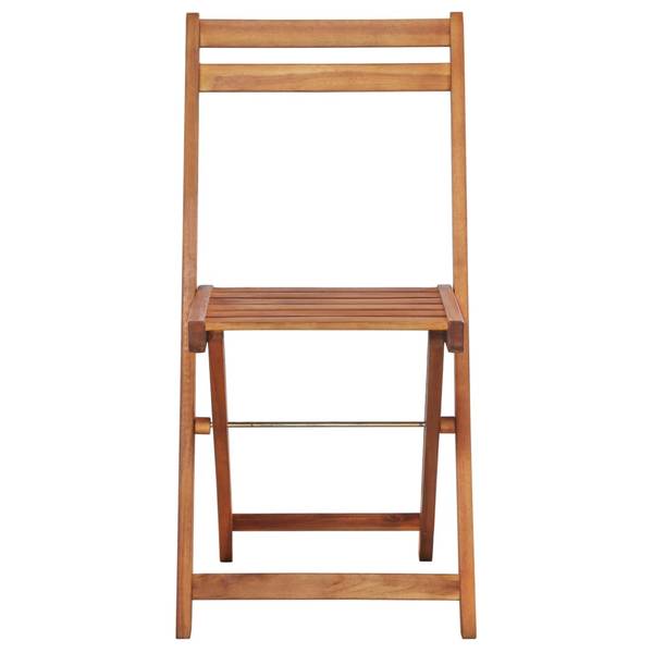 Chaise de bistro 44012 (lot de 2) Marron - Acacia - 51 x 80 x 40 cm